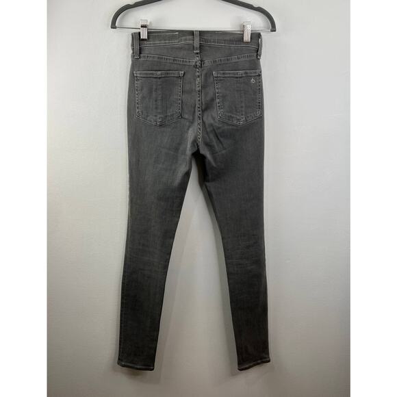 Rag & Bone The High Rise Skinny Jean Coated Rin Gray Stretch Classic 5-Pocket 26 - Picture 6 of 9